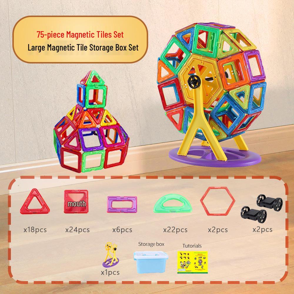Xinming Large Magnetic Building Blocks - Colorful Educational Tiles & Sticks