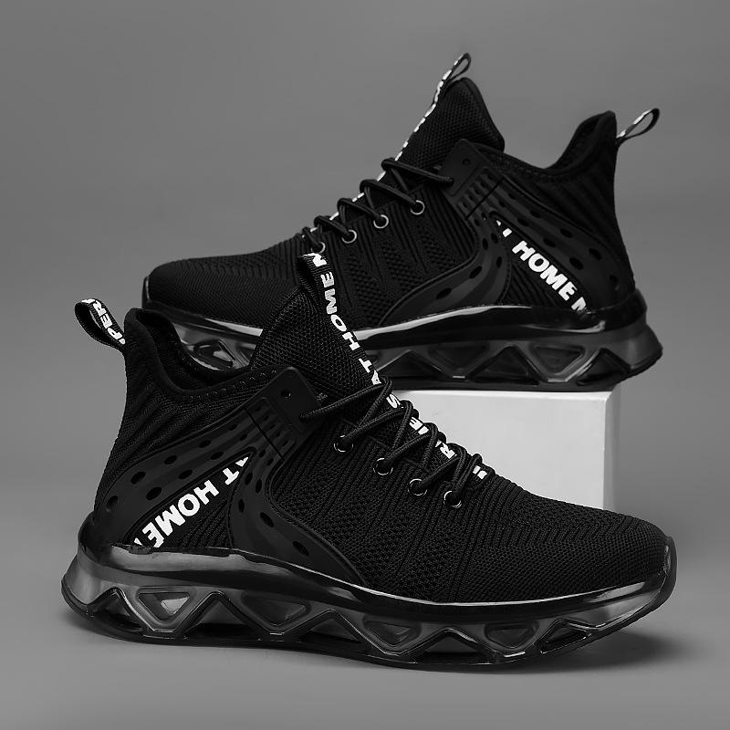 High-top Men's Shoes Blade Shoes Large-size Shoes Socks Shoes New Thick-soled Heightening Shock Absorption Running Casual Sports Shoes