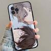 Korean Comics Lost In The Cloud Black Silicone Matte Phone Case For iphone 17 Air 16 15 14 13 12 11 Pro Max Plus Back Cover TPU