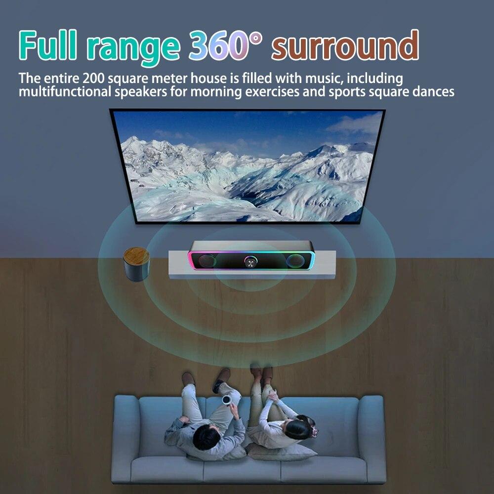 Home Theater Sound System, 4d Surround Sound Bar With Bluetooth, Tv And Computer Speakers, Subwoofer, Stereo Music Box