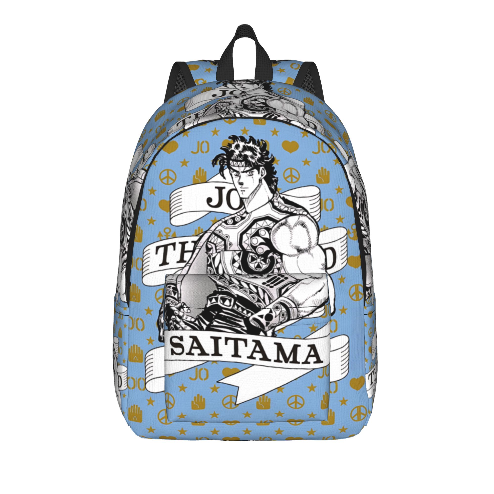 Tendance JoJo's Bizarre Adventure Sac à dos Quotidien Monde Sacs à dos Polyvalent Professionnel Travail Rétro Lavable Sac à dos (as the picture,18 inches)