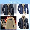 Jaqueta Jeans Masculina Com Gola de Pelo Forrada Inverno Quente Casual Casaco Jeans M-6xl