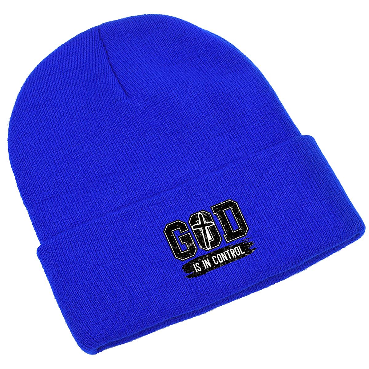 “GOD Is In Control” Print Winter Hats Cap Beanie Winter Solid Funny Hat Elastic Knit Hat Beanie Ideal Choice For Urban Style