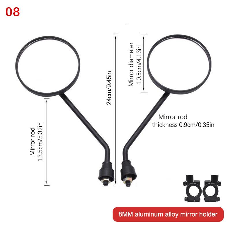 1 Pair Anti-Fall Round Motorcycle Side Rearview Mirrors For For Mountain Road Bike Motorcycle Bike Rear View Mirror Holder