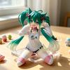 Hatsune Miku Model Anime Girl Figures Cat Ear Sitting Posture Short Sleeved Pajamas Figurines Car Decoration Doll Kids Toys Gif