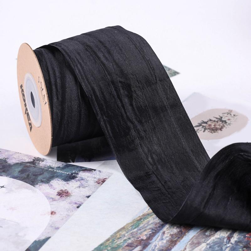 1 rolka vlasových doplnkov Dekorácia DIY Ozdoba Perleťová darčeková krabička Hodvábna stuha Svadobná stuha Zvrásnená Šitie Motýlik