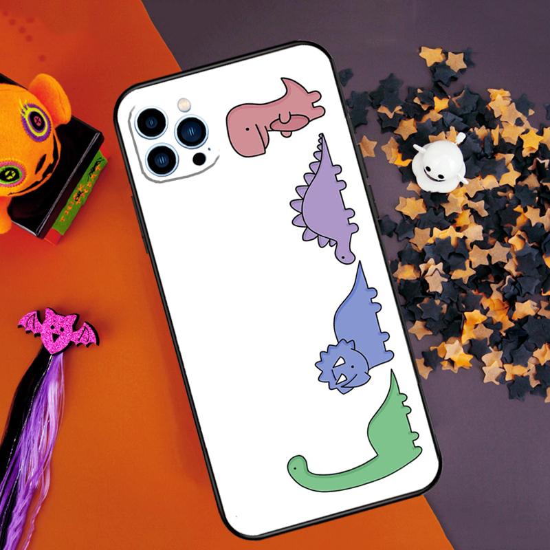 Cute Dino Bumper Case For iPhone 16 15 14 Pro Max 11 12 13 Pro Max Mini XR 16e 16 15 Plus Phone Cover