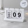 Wooden Perpetual Flip Calendar Simple Minimalist Design Desktop Ornament for Home Study Dorm Office Desk Decor