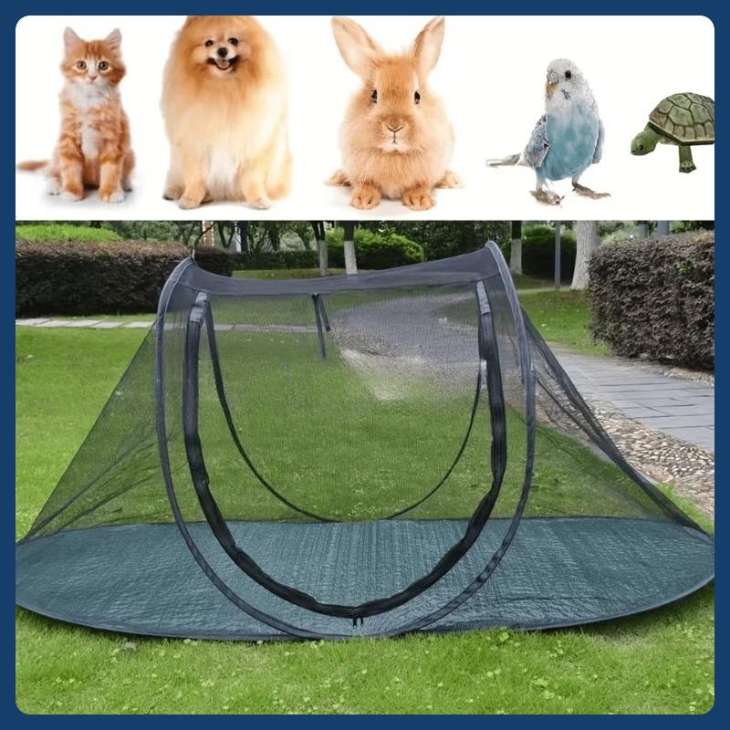 Katzenzelt Outdoor Haustiergehege Zelt Geeignet für Katzen und Kleintiere Indoor Spielgehege Tragbares Bewegungszelt Mit Tragetasche