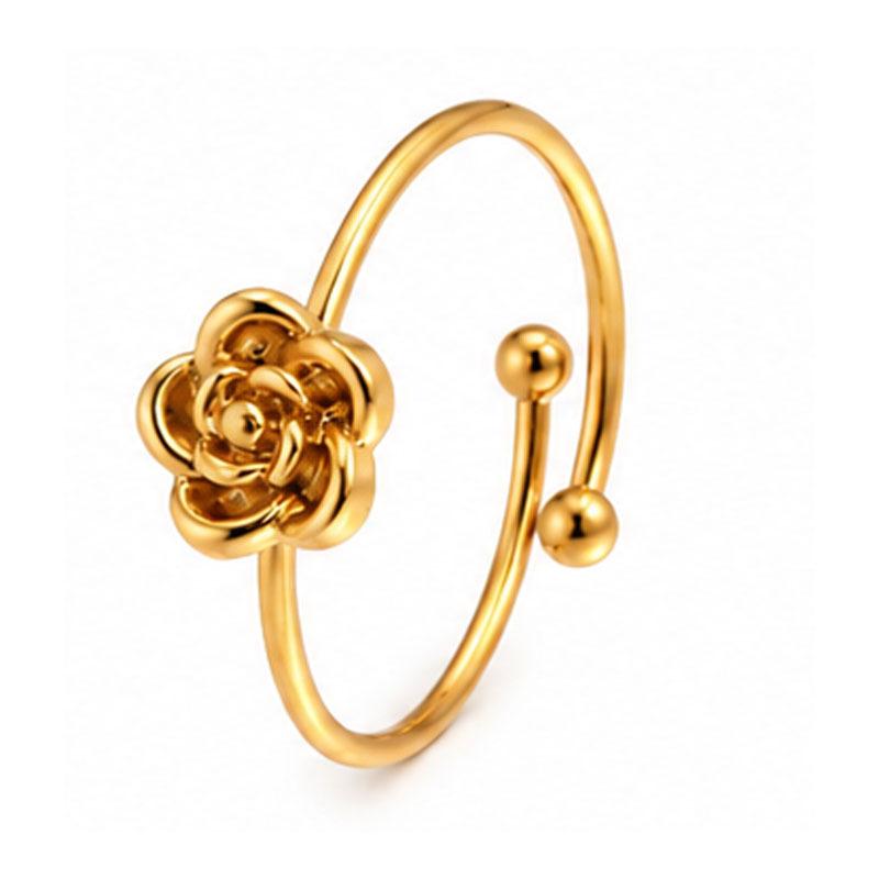 Rose Gold Titanium Steel Ring for Women - Colorfast, Light Luxury Korean Style, Minimalist Stainless Steel Jewelry.