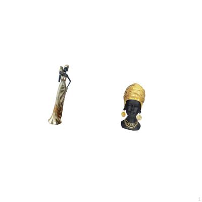 African Tribal Lady Figurine Resin Sculpture Creative Tabletop Ornament Lightweight Decorative