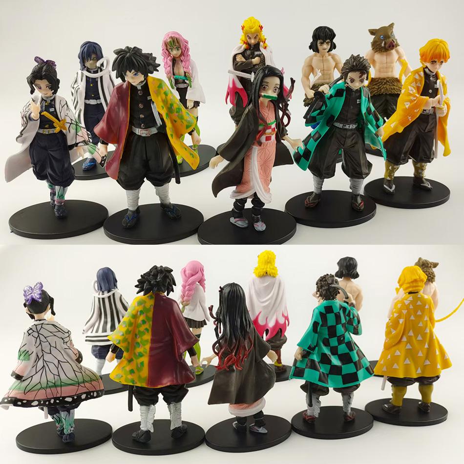 Anime Demon Slayer Kimetsu No Yaiba Figure Kamado Tanjirou Action Figure Agatsuma Zenitsu Nezuko Warrior PVC Model Toys