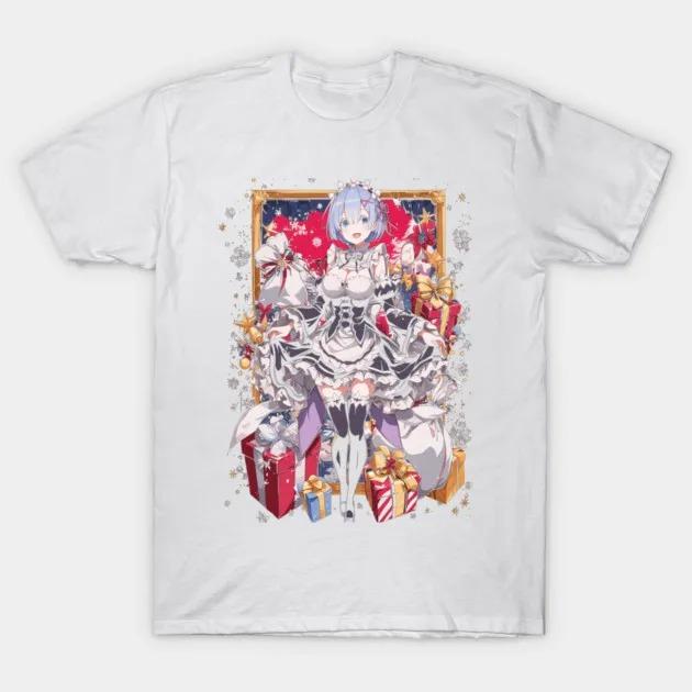 Re:Zero Starting Life in Another World Rem Holiday Edition Print T-Shirt Unisex Cotton Top