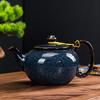 Jian Zhan Tianmu Glaze Ceramic Teapot, Large-Capacity Single-Handle Gongfu Tea Brewer