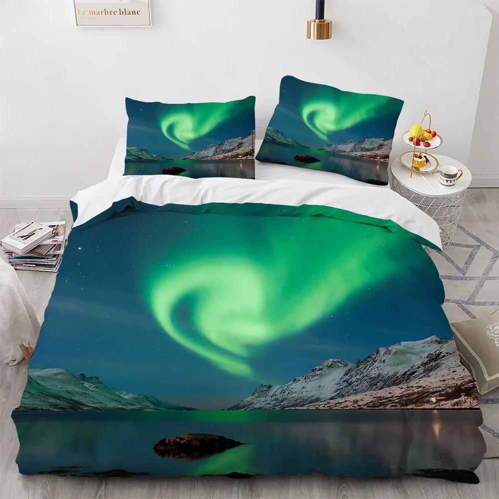 Starry Sky Duvet Cover Set Outer Space Earth Galaxy Bedding Set Double Queen King Size 2/3pcs Polyester Comforter Cover for Kids