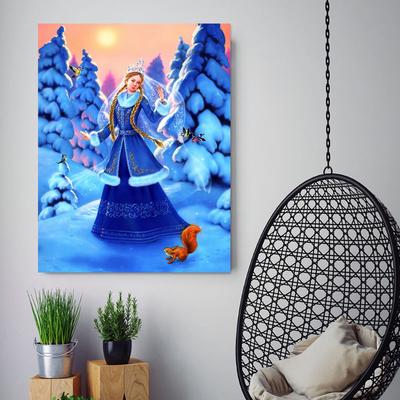 5D Diamond Embroidery Winter Girl Rhinestone Pictures Full Round Diamond Painting Christmas Portrait