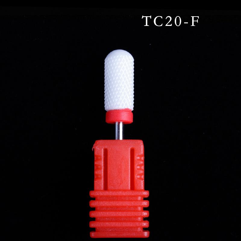 Nail Art Ceramic Grinding Head, Single Corn Bullet Cylindrical Rocket-Shaped Nail Electric Grinding Machine Accessories Grinding Head