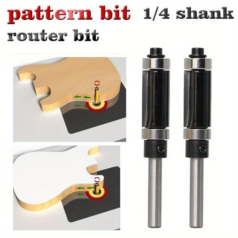 2pcs Flush Trim Top & Bottom Bearing Router Bit - 1/4" Shank - Woodworking Tool Tenon Cutter for Woodworking Tools Herramientas