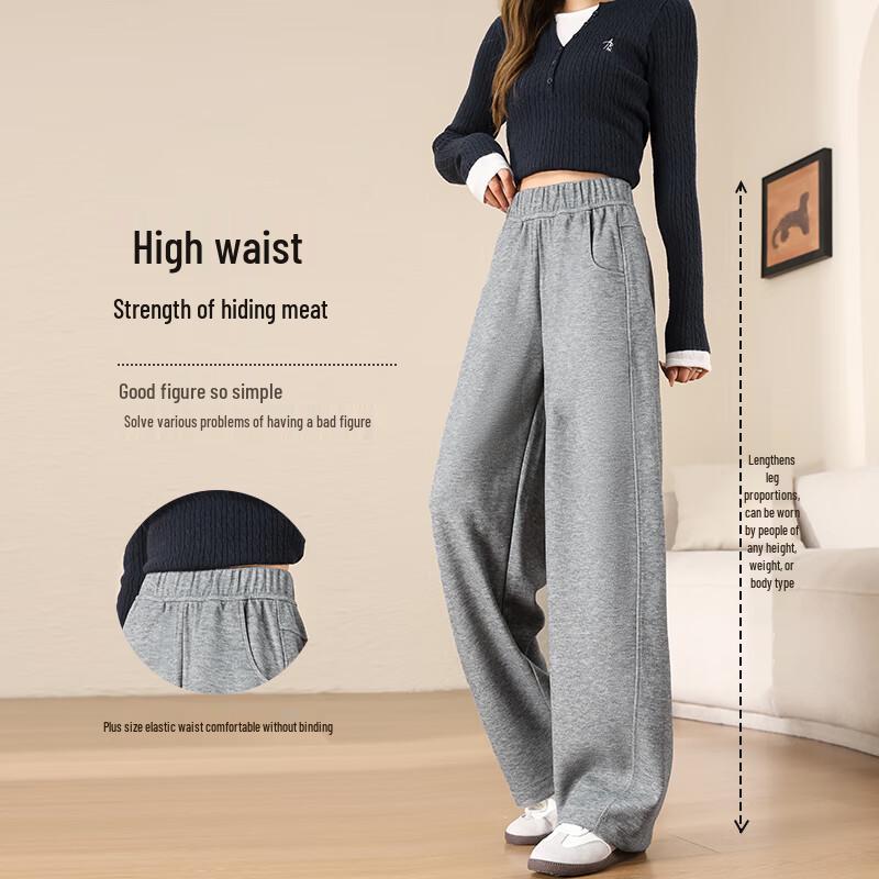 Women's High-Waist Drapey Wide-Leg Casual Trousers