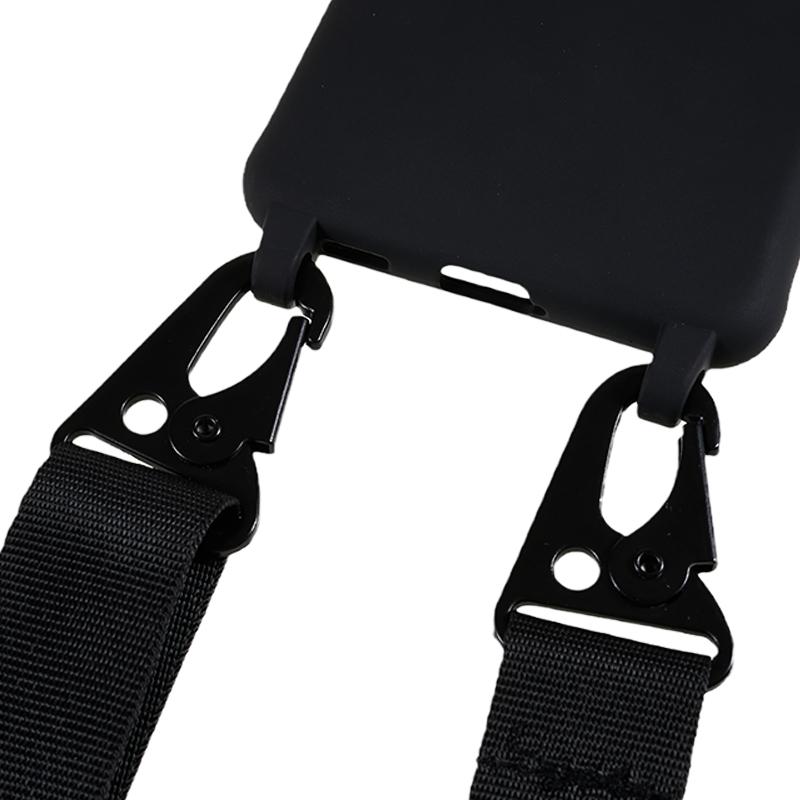 For Samsung Galaxy S21 FE 5G Soft TPU Matte Phone Case Anti-drop Cover with Wide Lanyard