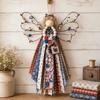 Layered Wings Fabric Angel Craft Kit Buttons Angel Material Kit Fabric Angel Hanging  for Adults