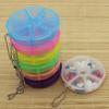 Travel Pillbox 7 Cell Mini Medicine Drug case Portable PP Round Shape Seven Grids Rotate Vitamin Pill Storage Case
