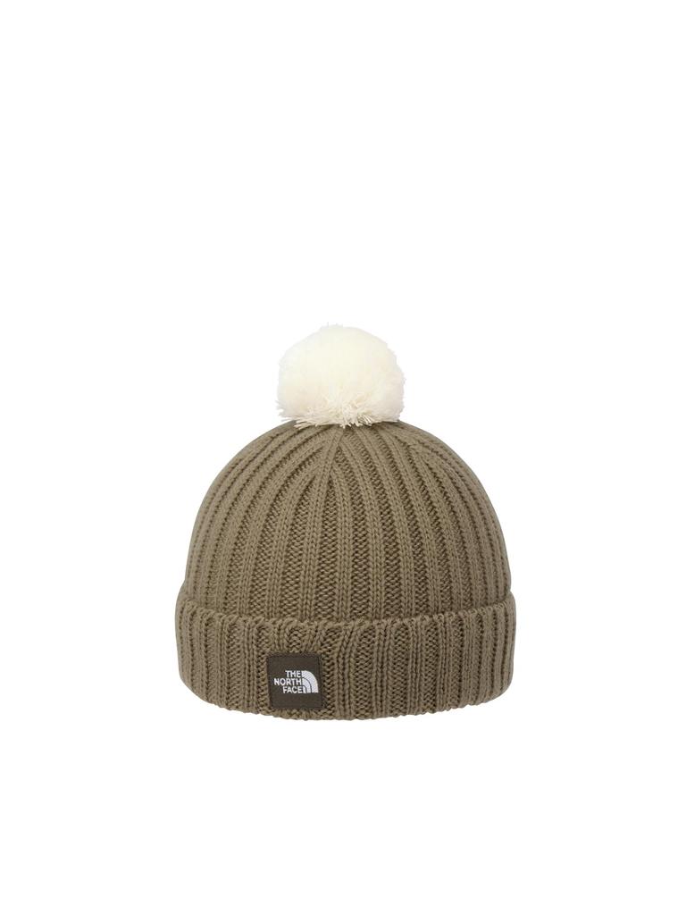 The North Face Baby Pom Pom Cappucho Knit Classic Khaki Hat, (BF)