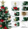 2ft Mini Christmas Tree with LED Lights, Burlap Base & Star Topper for Table Desk Decor