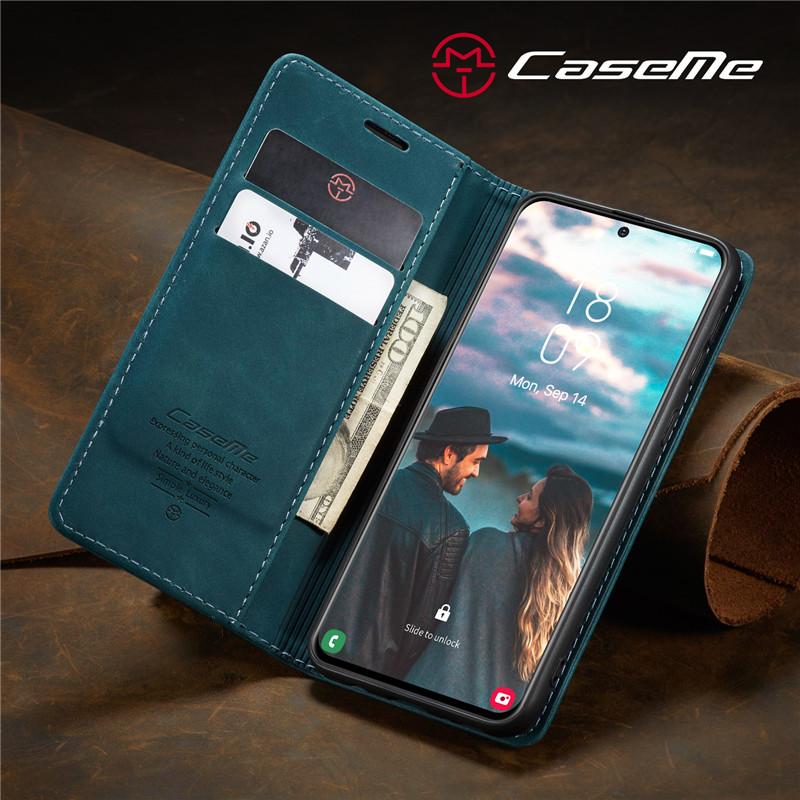 CaseMe Magnetische Flip Leder Handyhülle Für Samsung Galaxy S25 FE S25 Edge S24 Plus S23 S22 S21 Ultra S20 S10 Brieftasche Kartenhalter Tasche Cover Coque