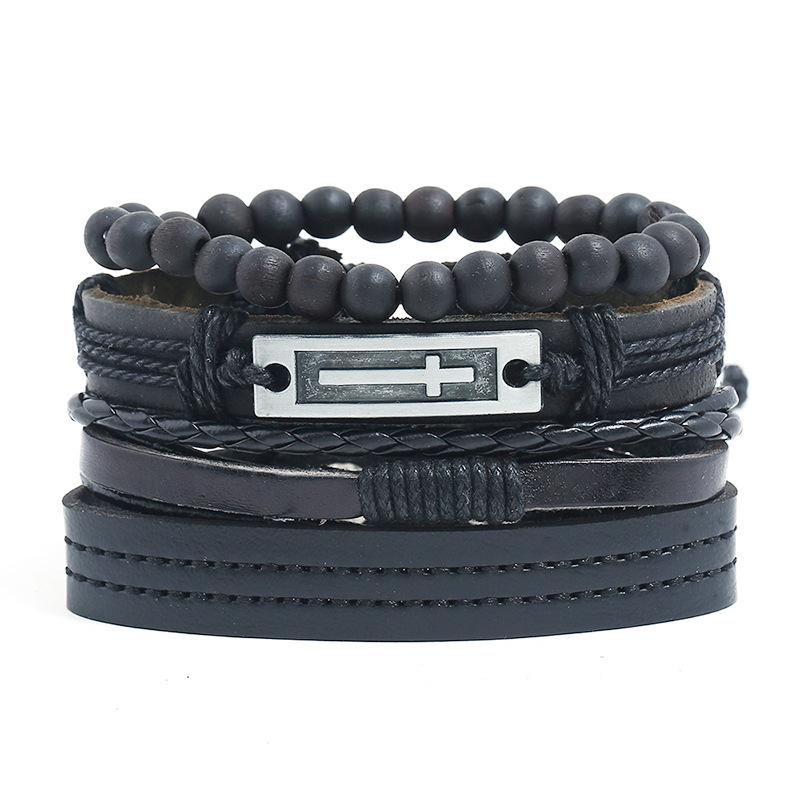 ZORCVENS Classic Hand-Woven Leather Bracelet Multilayer Men Bracelets Punk Beads Bangle for Friend Charm Jewelry Gifts