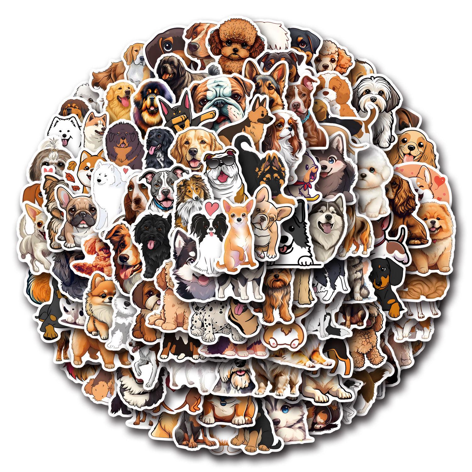 110 Sheets Bulldog Cartoon Graffiti Stickers for DIY Notebook & Journal Decoration