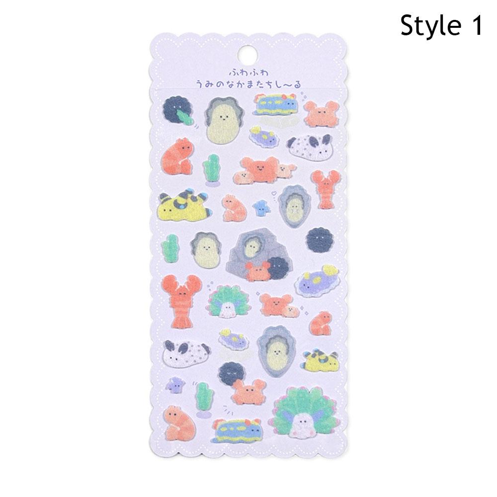 

Cartoon Animal Felt Cloth Kawaii Decor Stickers Scrapbooking DIY Journaling Cute Stationery Sticker Marine Animal Decor Stickers