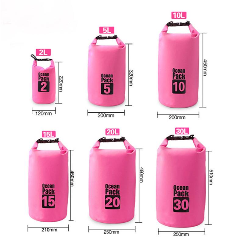 Design Top Travel Outdoor Camping Hiking Sport PVC Roll Top Sack 5L 10L 15L 20L 30L Waterproof Backpack Dry Bag Fashion Style