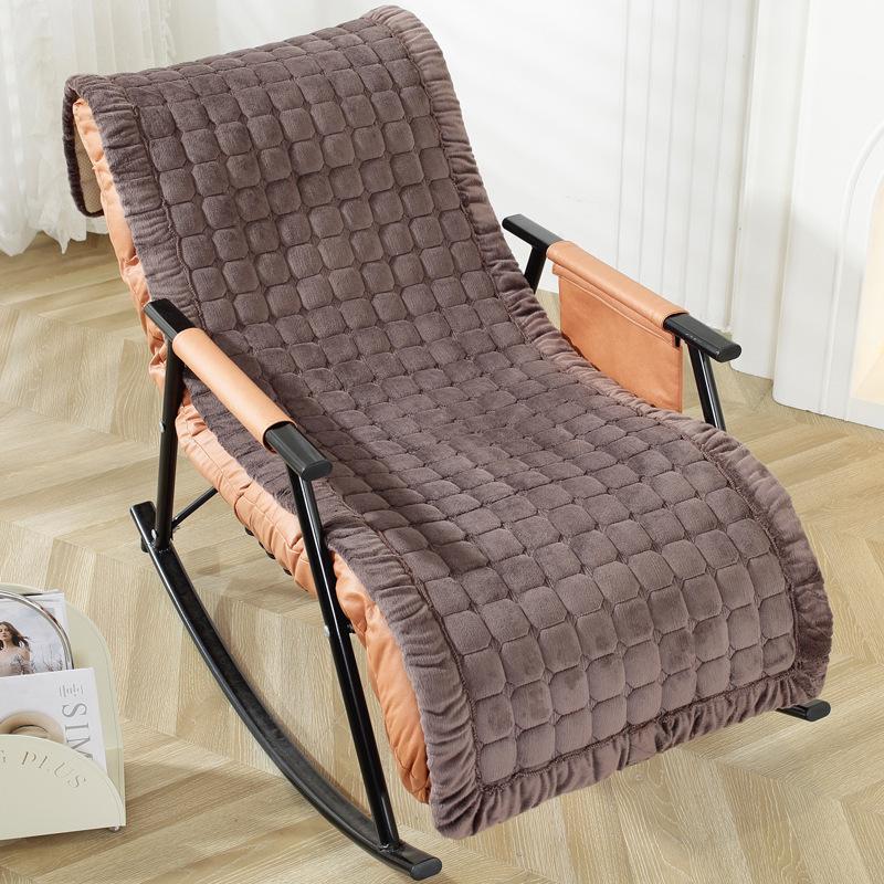 Winter Plüsch Sessel Schaukelstuhl Kissen mit integrierter Rückenlehne - Einzelplatz
