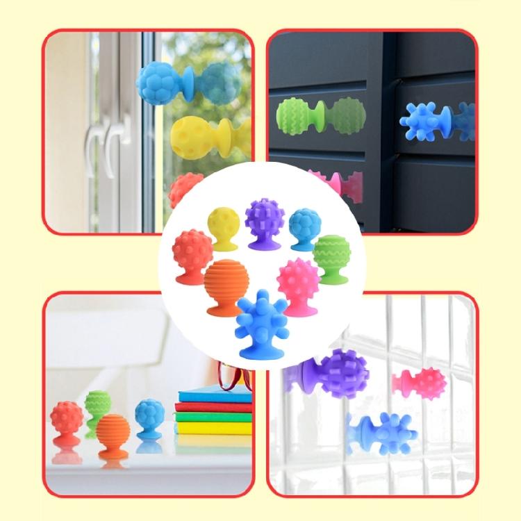 8pcs Textured Sensory Suction Cup Toy For Kids Quiet Tactilely Toy For Stress Relief And Autism Support for Classroom Use