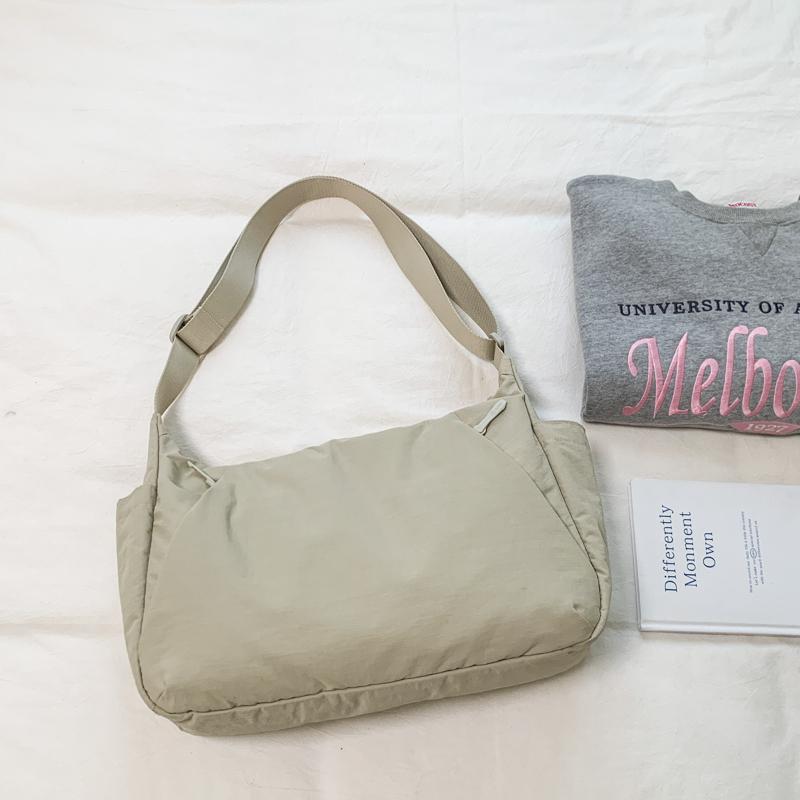 Nylon Shoulder Bag Women's Solid Color Large Capacity Crossbody Bag