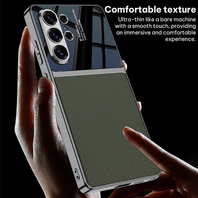 GKK Plating TPU + Leather Full Coverage Phone Case