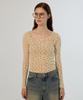 Sseomweeobeoteo Flower Lace Button Long Top - Cream