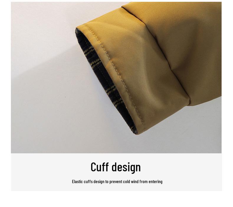 Stylish Patchwork Color Block Winter Cotton Jacket - Warm, Loose, Comfortable Stand Collar Coat.