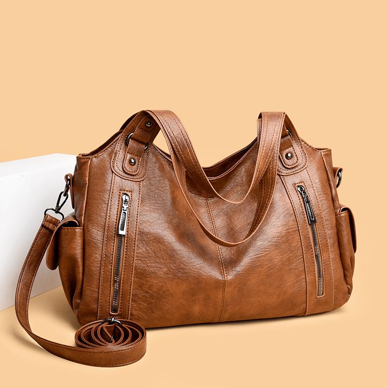 Women's Large Capacity Retro Tote and Crossbody Bag 2025 - Versatile, Textured, Single Shoulder Handbag