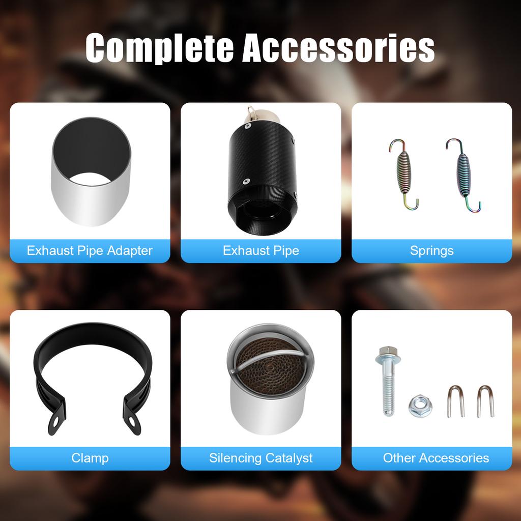 Universal Motorcycle Exhaust Pipe 2 Inch Carbon Fiber Muffler Muffler Silencer for Dirt Bike Scooter ATV