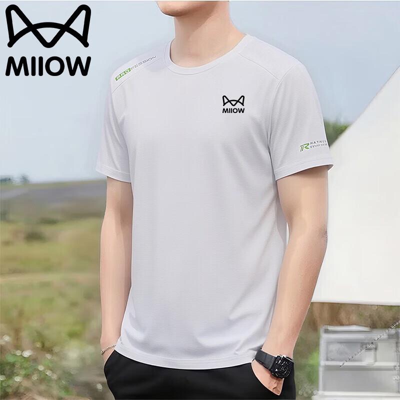 MiiOW Men s Summer Breathable Short Sleeve Round Neck T-Shirt L