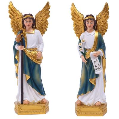 Klasický Saint Raphael Saint Gallen Anděl Socha Ornamenty Vánoční dárek Řemesla z pryskyřice