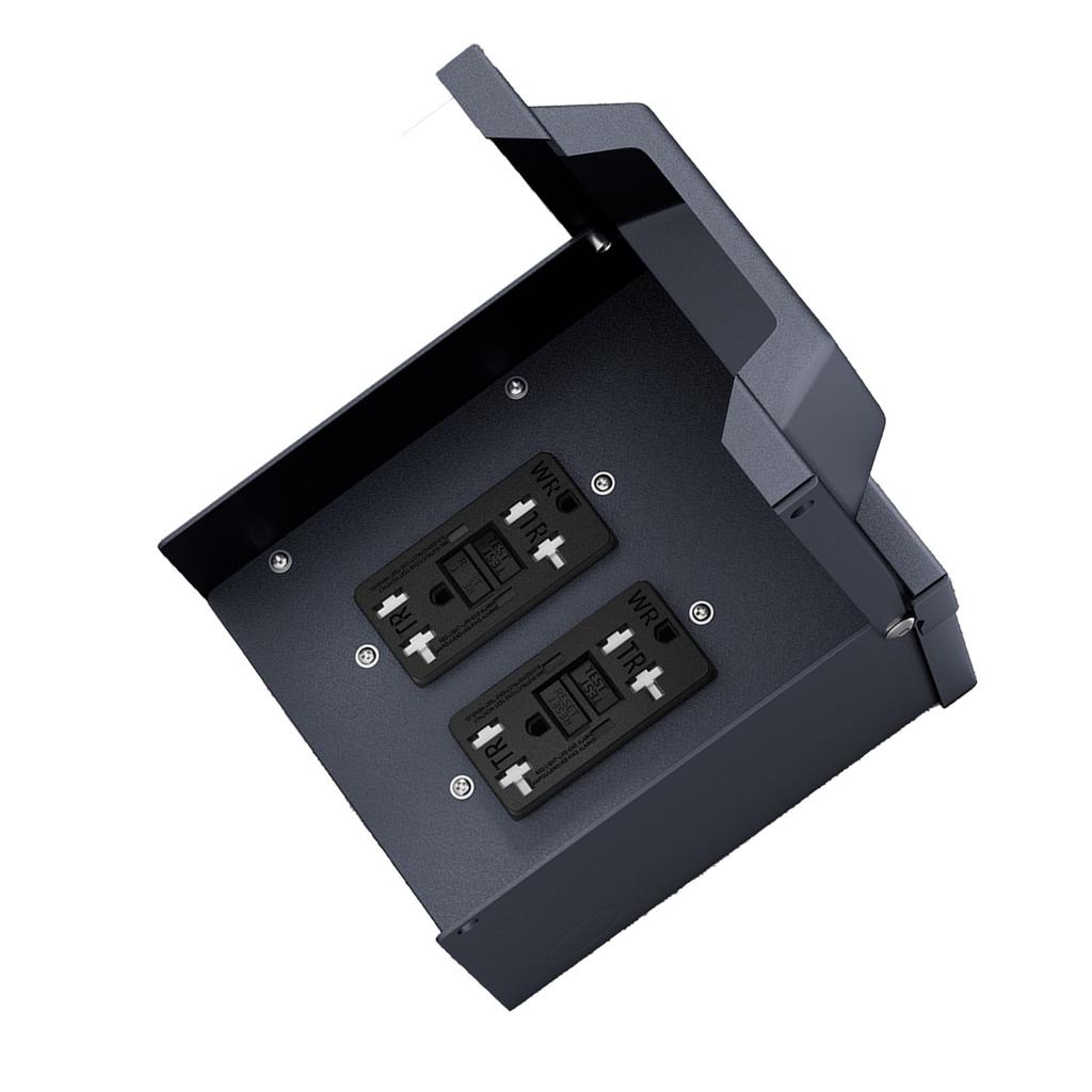 Electrical Outlet Box with Cover Double WRTR GFCI 20AMP Outlets Water Proof 3R Enclosure for Outdoor