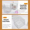 Modern Bathroom Storage Rack Stainless Steel Square Wire Basket  Desktop Organizer