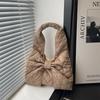 Simple Quilted Design Women's Shoulder Bags Bow Solid Color Ladies Underarm Vest Bag Large Capacity Female Casual Tote Handbags