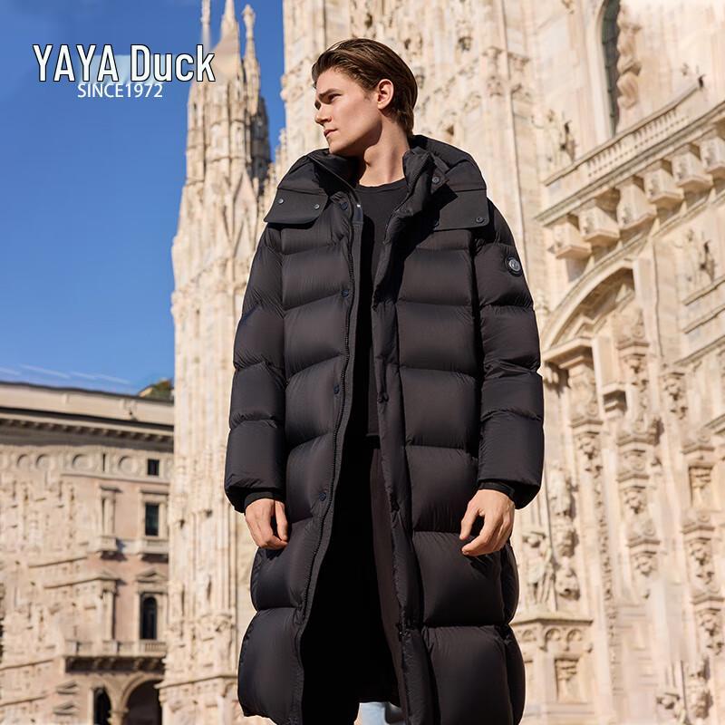 YAYA 2024 Unisex Long Goose Down Hooded Parka YE4B611237W