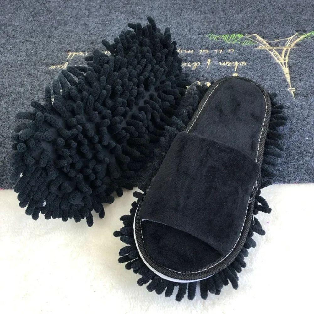 

Microfiber Wiping Slippers Washable Cleaning Slippers Disassembled Mopping Shoes Floor M чорний