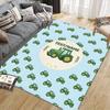 Custom Name,Cartoon Vehicle Pattern Series Home Sofa Decoration for Living Room & Bedroom, Non‑Slip Play Flannel Floor Mat for Game Room