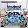 Colorful Cartoon Slime Pattern Bedding,Quilt Set Quilt Cover Pillowcase Home Birthday Gift (1*duvet cover+2*pillowcase,without core)SSJT0917169